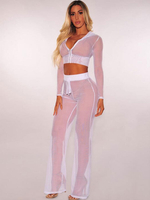 Ensemble Sexy Deux Piece Femmes manches longues à capuche 2021 Top avec pantalon