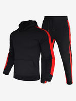 Ensemble Sport Sweat À Capuche Pantalon Blanc Rouge Homme