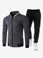 Ensemble Sport Veste À Zipper Pantalon Entraînement Confortable Homme