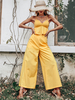 Ensemble Tailleur Pantalon Pour Femme Deux Pièces Femme Taille Haute avec Bretelles à Col Décolleté Pantalons Longs Unicolore