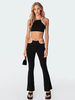 Ensemble Tailleur Pantalon Pour Femme Deux Pièces Femme Taille Haute avec Bretelles à Col Rond avec Pantalons Longs Bicolores