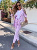 Ensemble Tailleur Pantalon Pour Femme Femme Blazer avec Manches Longues Pantalons Unicolore
