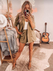 Ensemble Tailleur Pantalon Pour Femme Femme Blazer avec Manches Longues Shorts Unicolore