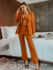 Ensemble Tailleur Pantalon Pour Femme Tailleurs Deux Pièces Femme Blazer à Col Revers avec Manches Longues Pantalons Longs Femme