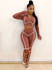 Ensemble Top et Pantalons Femmes Moulantes Imprimé avec Rayures Top Taille Haute à Col Revers à Zip Sexy Pantalons Moulants Bicolores