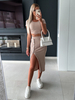 Ensemble top manches courte jupe Lycra Spandex décontracté