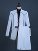 Ensemble vintage blanc à volants en polyester vintage à manches longues costumes rétro pour homme