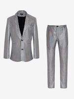 Ensemble vintage bleu rétro polyester manches longues costumes rétro pour homme