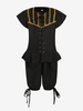 Ensemble vintage noir rétro polyester manches courtes costumes rétro pour homme