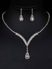 Ensembles de bijoux Argent Lobster Claw Clasp Strass en alliage métallique percé Ensemble de bijoux 2 pièces