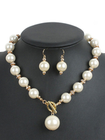Ensembles de bijoux Blond ABS Plastique Imitation Perle Percé 2 pièces Ensemble de bijoux géométriques