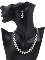 Ensembles de bijoux en alliage acrylique en métal blanc percé ensemble de bijoux à pois 2 pièces