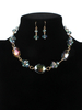 Ensembles de bijoux Ensemble de bijoux 2 pièces en gelée de cristal bleu vert