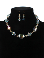 Ensembles de bijoux Ensemble de bijoux 2 pièces en gelée de cristal bleu vert