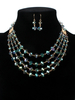 Ensembles de bijoux Ensemble de bijoux 2 pièces en gelée de cristal bleu vert