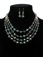 Ensembles de bijoux Ensemble de bijoux 2 pièces en gelée de cristal bleu vert