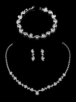 Ensembles de bijoux Ensemble de bijoux en métal argenté avec fermoir à pince de homard en argent