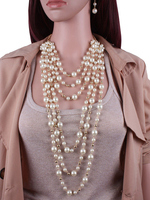 Ensembles de bijoux Perle dimitation blanc écru Ensemble de bijoux géométriques 2 pièces percé