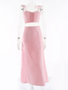 Ensembles de deux pièces en polyester rose avec bretelles au cou tenue sexy sans manches pour femmes