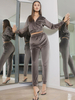 Ensembles de Deux Pièces Sweat à Capuche et Pantalons Longs en Velours avec Manches Longues Coupe Cintrée Elastique Unicolore