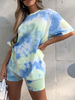 Ensembles de deux pièces Top décontracté en coton polyester bleu ciel clair avec un short élastique
