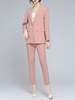 Ensembles Deux Pièces Blazer Femme à Col Revers avec Manches Longues Pantalons Unicolore