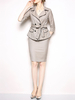 Ensembles Deux Pièces Femme Blazer à Col Revers avec Manches Longues Coupe Cintrée à Lacets Jupe Courte Bicolores