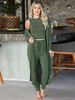 Ensembles Deux Pièces Femme Pantalons Longs à Lacets Unicolore avec Manches Longues Vêtements de Sports