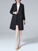 Ensembles Deux Pièces Femme Teddy Blazer Mi-long à Col Revers avec Manches Longues avec Poches Jupe Courte Unicolore