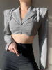 Ensembles Deux Pièces Taille Haute Femme à Col Revers avec Manches Longues Pantalons