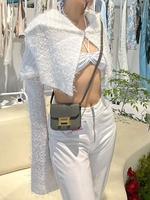 Ensembles Deux Pièces Taille Haute Femme à Col Revers avec Manches Longues Unicolore