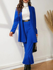 Ensembles Tailleures Deux Pièces Femme Blazer avec Manches Longues Pantalons Longs Unicolore