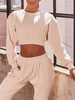 Ensembles Top et Pantalons Femmes Sweat à Col Rond avec Manches Longues Taille Haute Pantalons Coupe Cintrée Elastique Unicolore