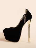 Escarpin à talons pour femmes; talon aiguille; bout en amande; talons hauts sexy en micro daim
