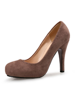 Escarpins à plateforme à talons aigus en velours unicolore mocassin de polyuréthane / Synthétique
