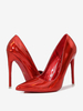 Escarpins à talons aiguilles et bout pointu rouges pour femmes grande taille