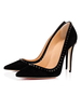 Escarpins à talons aiguilles noir en daim chaussure à talons hauts