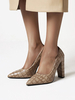 Escarpins à Talons Hautes Femmes à Cuir Synthétique Imprimés Animal avec Bout Pointu Unicolore Sexy Escarpins à Talons Hautes
