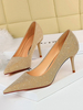 Escarpins à Talons Hautes Femmes à Cuir Synthétique Vernis avec Paillettes avec Bout Pointu Unicolore Sexy Escarpins à Talons Hautes