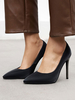 Escarpins à Talons Hautes Fins Femmes à Cuir Synthétique avec Bout Pointu Unicolore Sexy