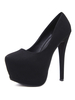 Escarpins à Talons Hautes Sexy avec Plateforme en Velours Femmes à Cuir Synthétique avec Bout Rond Unicolore