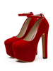 Escarpins à Talons Hautes Sexy avec Plateforme Femmes à Cuir Synthétique en Crôute à Lacets avec Bout Rond Unicolore