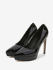 Escarpins à Talons Hauts avec Plateforme avec Bout Pointu en Cuir Synthétique Unicolore