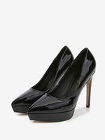 Escarpins à Talons Hauts avec Plateforme avec Bout Pointu en Cuir Synthétique Unicolore