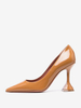 Escarpins À Talons Hauts Bout Pointu Femmes Talon En Forme Coupe En PU Verni