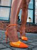 Escarpins à talons hauts noirs pour femmes; talons aiguilles; bout pointu; PVC