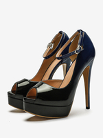 Escarpins à talons hauts plateforme à bout ouvert à la cheville Chaussures femmes