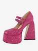 Escarpins À Talons Hauts Plateformes Strass Soirée Femmes En Cuir PU