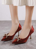 Escarpins à talons hauts pour femmes; bout pointu; talons mi-bas; strass