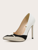 Escarpins à talons hauts pour femmes Escarpins à talons aiguilles en cuir PU Escarpins blancs